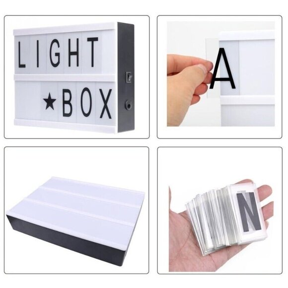 Cinema Light Box Message Board with Letters, A4 12" x 9" Size - Picture 2 of 11